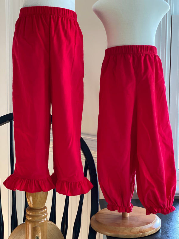 Red Ruffle Pants