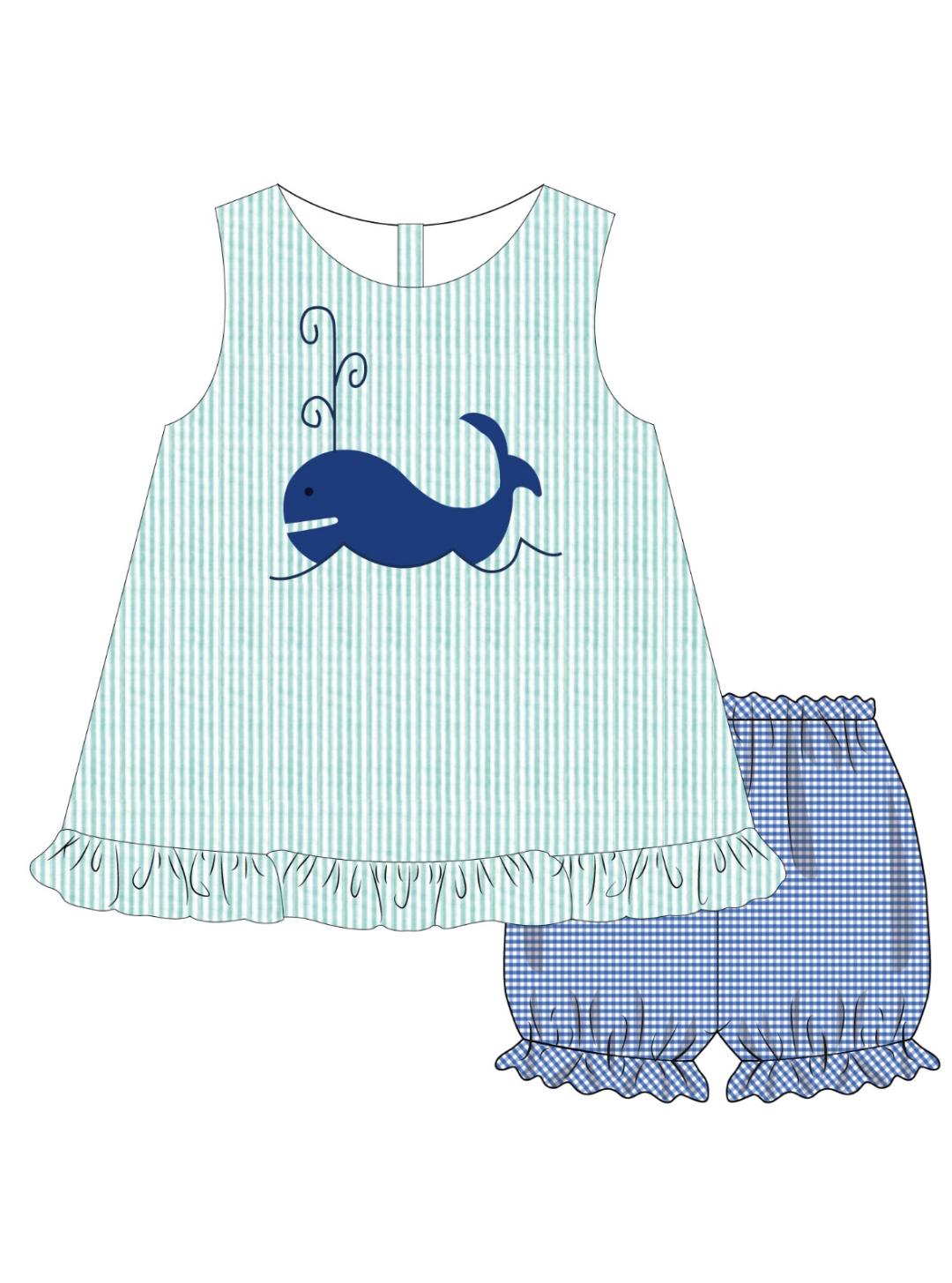 Girls Bloomer Set from the Great Big Whale Collection