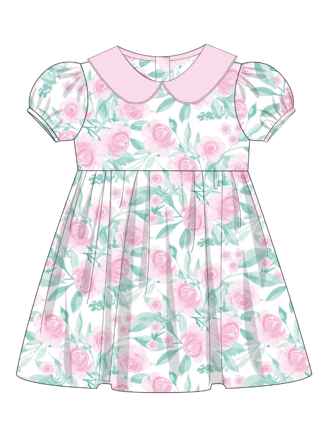 Girl Short Sleeve Dress from The Nana Floral Collection