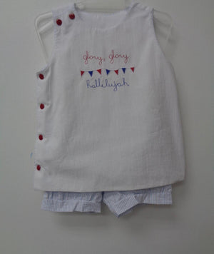 Boys Sleeveless White Top Set from the Glory, Glory Hallelujah Collection