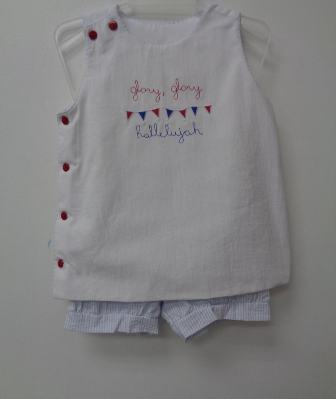 Boys Sleeveless White Top Set from the Glory, Glory Hallelujah Collection