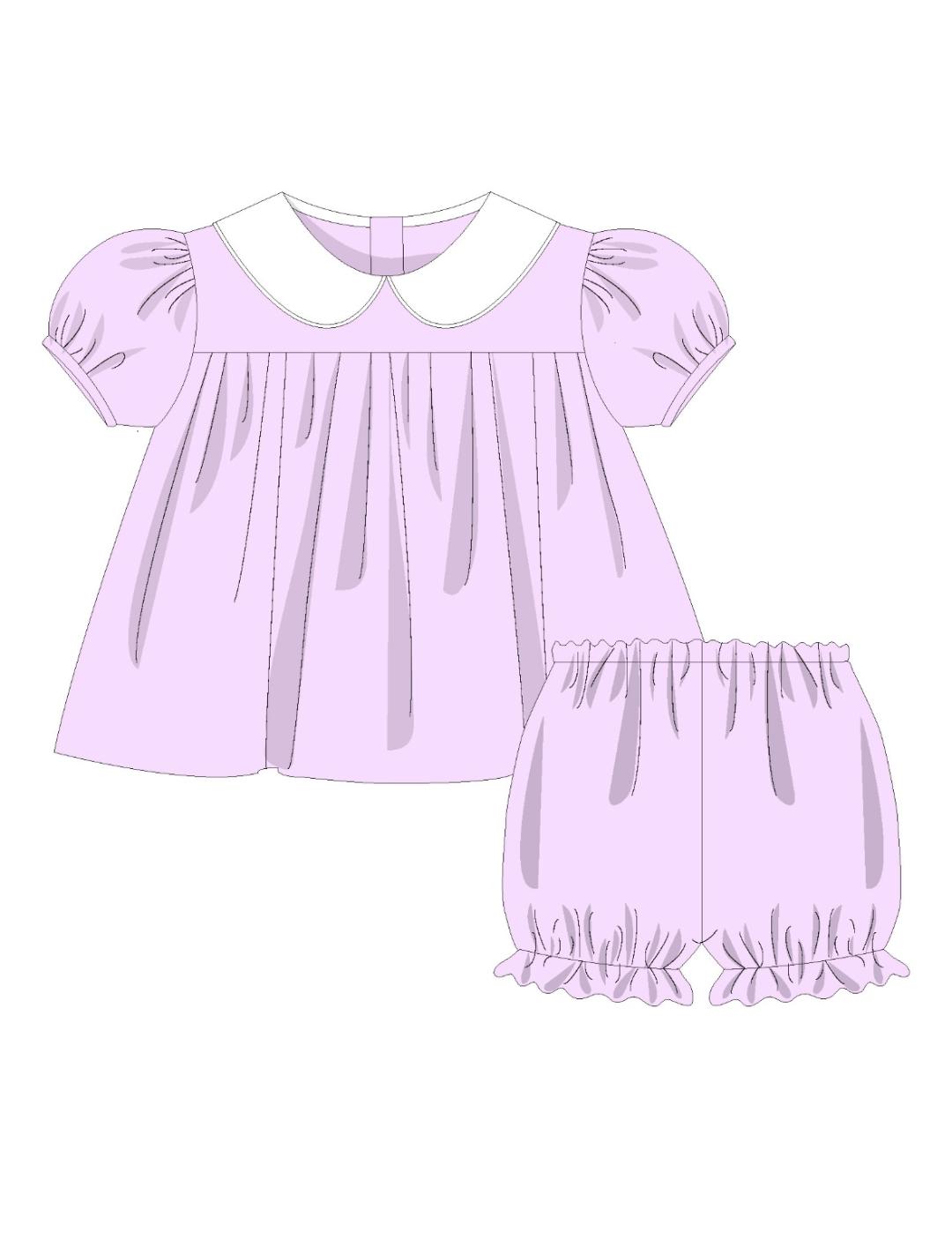 Girl Short Sleeve Bloomer Set from The Lavender Collection