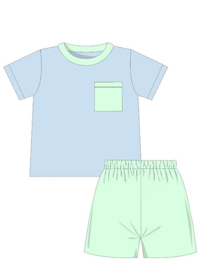 Boy Short Sleeve Short Set from The Boy Colorblock Collection