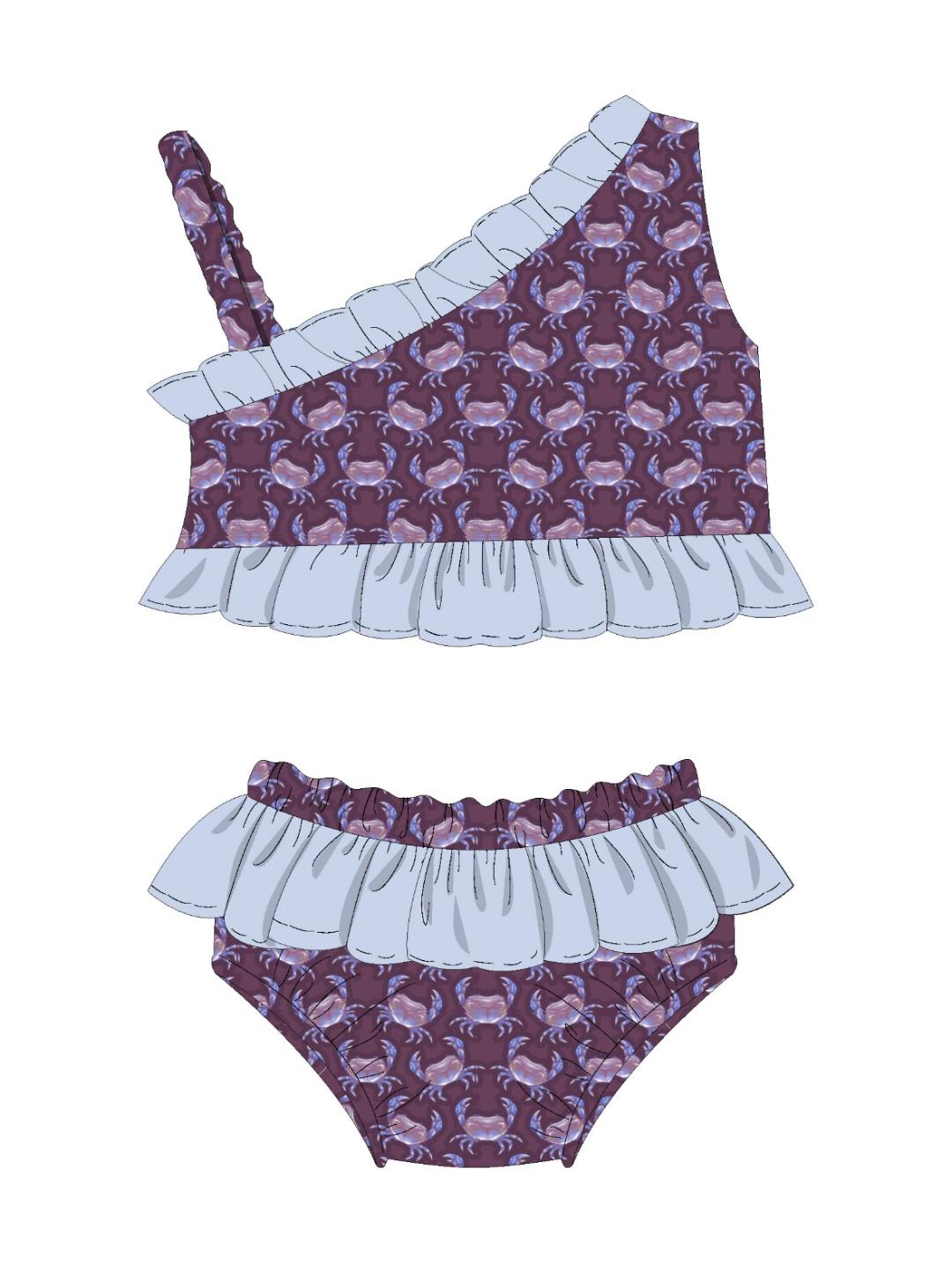 Girl Two Piece Swimsuit from the Crab Swimwear Collection