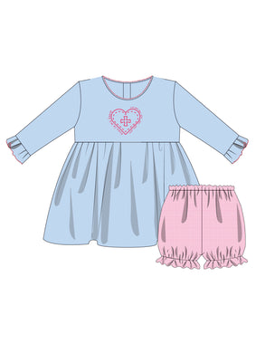 Joy in my Heart Girl Top w/ Knit Bloomers or Ruffle Pants - The